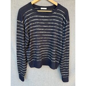 Rag & Bone M‎ Avryl Navy Black Striped Crew Neck Pullover Sweater Ski Inspired